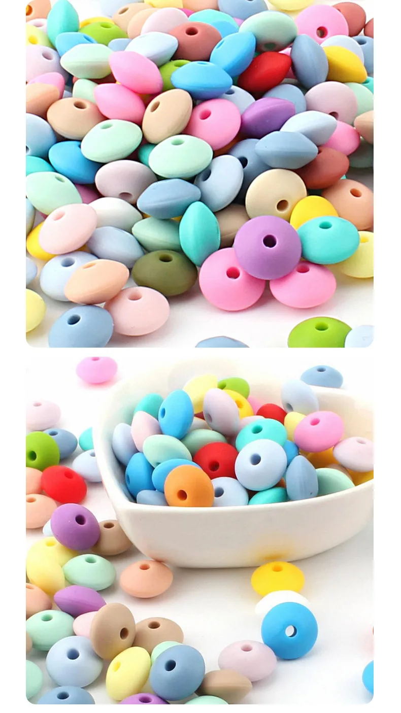 20/40/60Pcs силиконовые бусины чечевицы для ювелирных изделий производства DIY