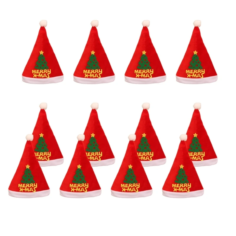 SZWA Набор из 12 рождественских шапок Санты сувениры для вечеринки вышитые