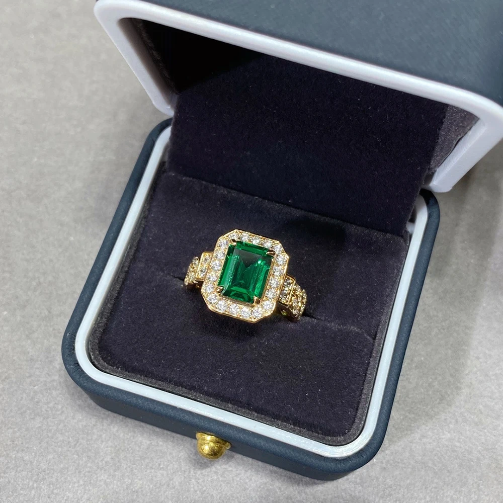 

2022 Hot Fashion Luxury Rose Color High Ring Green Ring For Women Wedding Party Ring Classic Top Quality Ring Jewelry