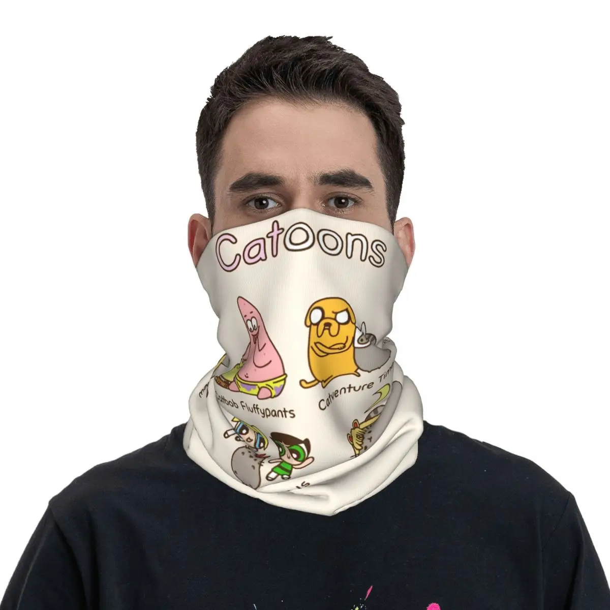 

Бандана Pusheens с котом, шейный платок с принтом, шарф с забавным котенком и лицом, теплая повязка на голову для спорта на открытом воздухе для м...