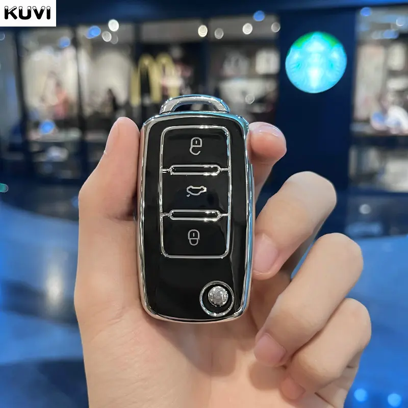 

Чехол Для Автомобильного Ключа Из TPU Для VW Volkswagen Polo Tiguan Passat B5 B6 B7 Golf 4 5 6 MK6 Jetta Lavida Skoda Octavia...