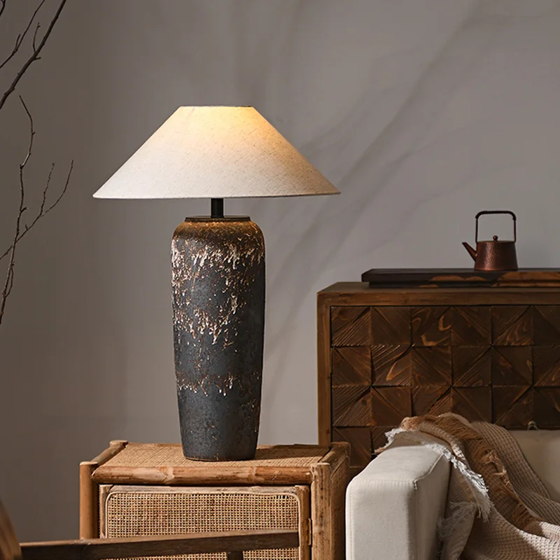 Керамическая Напольная Лампа Wabi Sabi ручной работы ретро-модель для комнаты