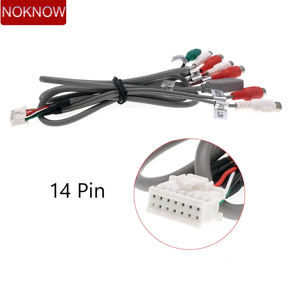 

14 Pin RCA автомобильный Android стерео радио USB Сабвуфер данных жгут проводов соединитель Адаптер кабель для Android универсальные аксессуары