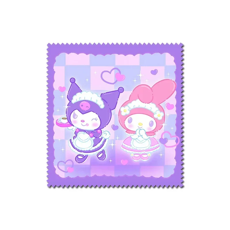 

Салфетка для очков Sanrio Kuromi, салфетка из микрофибры для чистки линз, компьютера, камеры, солнцезащитных очков