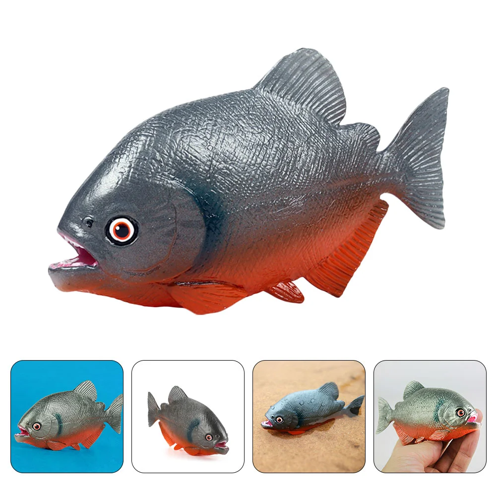 

Mini Animal Figurines Plastic Piranha Simulation Fish Model Piranha Toy Children Toy Piranha Static Model