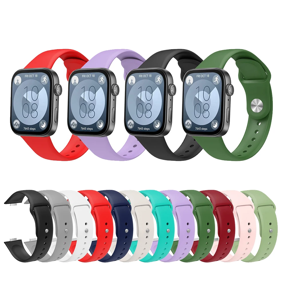 Силиконовый ремешок для часов Huawei Watch Fit 3 цвет в ассортименте