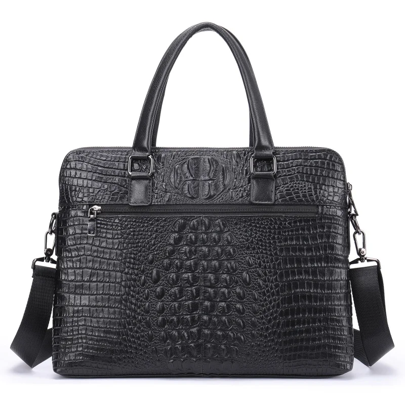 New Cowhide Business Men Briefcase Luxury Horizontal Laptop Bag Large Capacity Crossbody Bag For Male