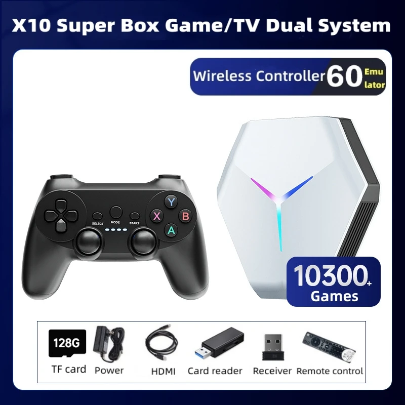 Игровая консоль X10 4k Gamestick TV BOX 5G Dual System 2.4G