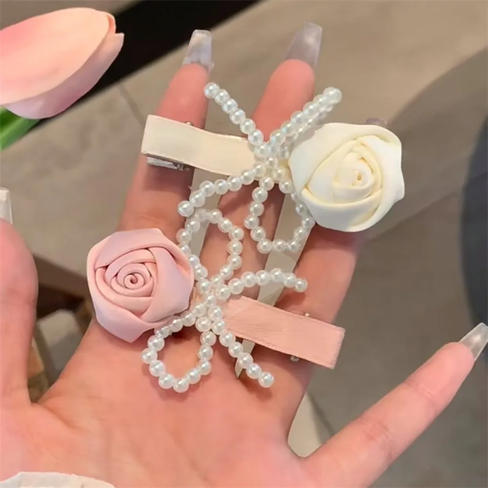 

Fashion Chiffon Rose Flower Bow Hair Clip For Women Girls Pink Sweet Hair Side Clip Hairgrips Hair Accessories For Gifts