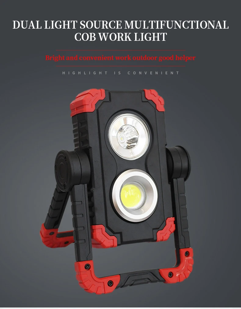 

USB charging light Dual light source charging COB work light LED flashlight multi-functional adjustable portable camping light c