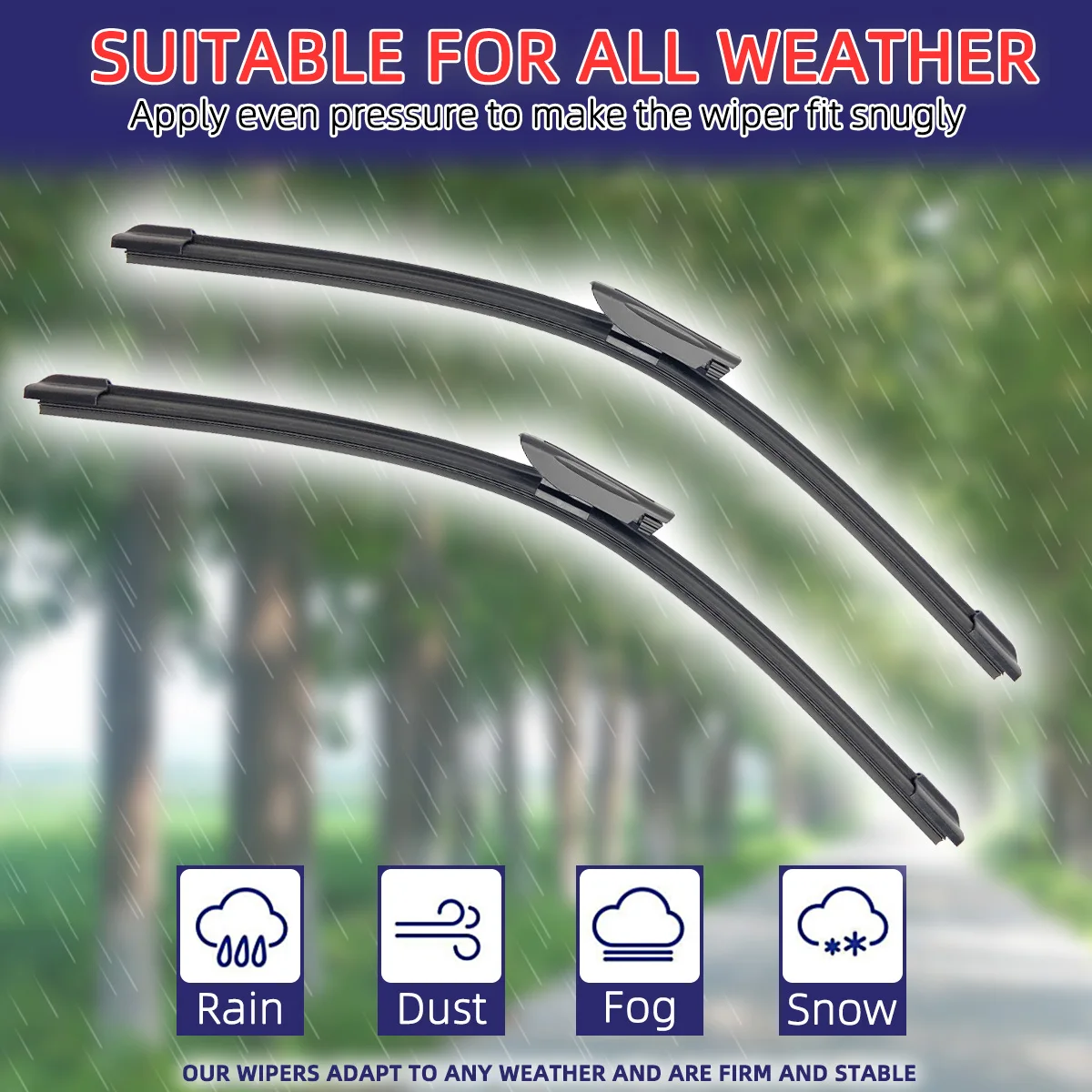 Car Wiper For Citroen C3 MK2 2009-2016 Front Wiper Blades Soft Rubber Windscreen Wipers Auto Windshield 26" 16" 650mm 400mm images - 6
