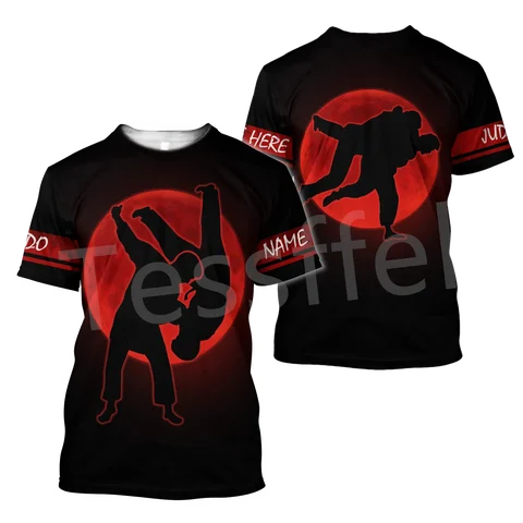 New Summer Fashion Men's Judo 3D Printed T-shirt Short Sleeve Street Leisure Sports Fitness Military Art Oversized Round Neck O