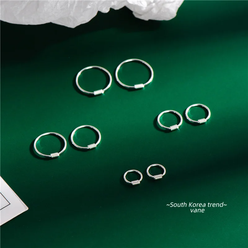 

925 Sterling Silver Small Hoop Earrings For Women Ear Bone Buckle Round Circle Earrings Hoops Ear Rings Earings Jewelry