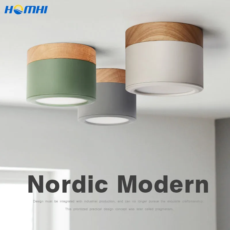 

Homhi Celling Light For Living Wood Decorative Led Wood Plafon Lights Hallway Chandelier Kitchen Nordic Spotlights HTD-002 KC