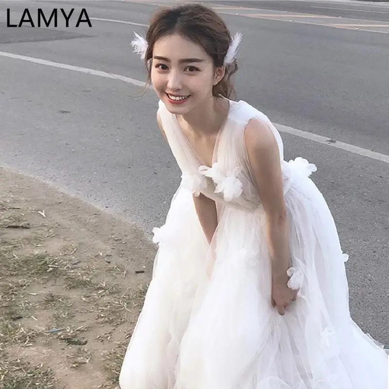 

LAMYA 2022 свадебное платье Mori легкое маленькое свадебное платье для поездок съемки на открытом воздухе очень простое французское стильное пла...