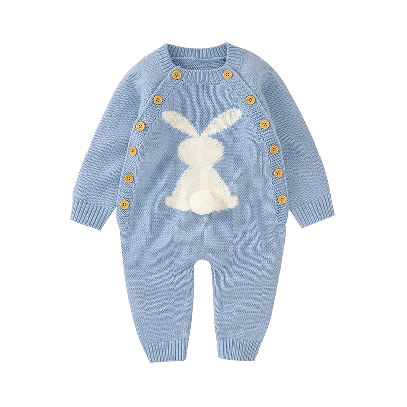 

Baby Rompers Long Sleeve Newborn Boys Girls Rabbit Knitted Jumpsuits Outfits Spring Casual Outwear Infant Unisex Overall Clothes