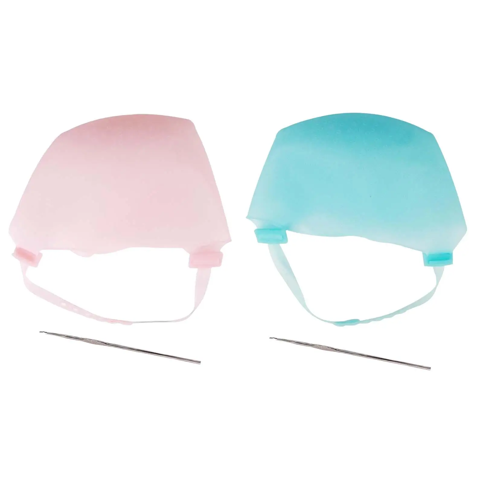 

Silicone Highlight Caps Set Reusable Soft with Needle Highlighted hat Dye Hat color Hair Home and Salon Use Girls Boys