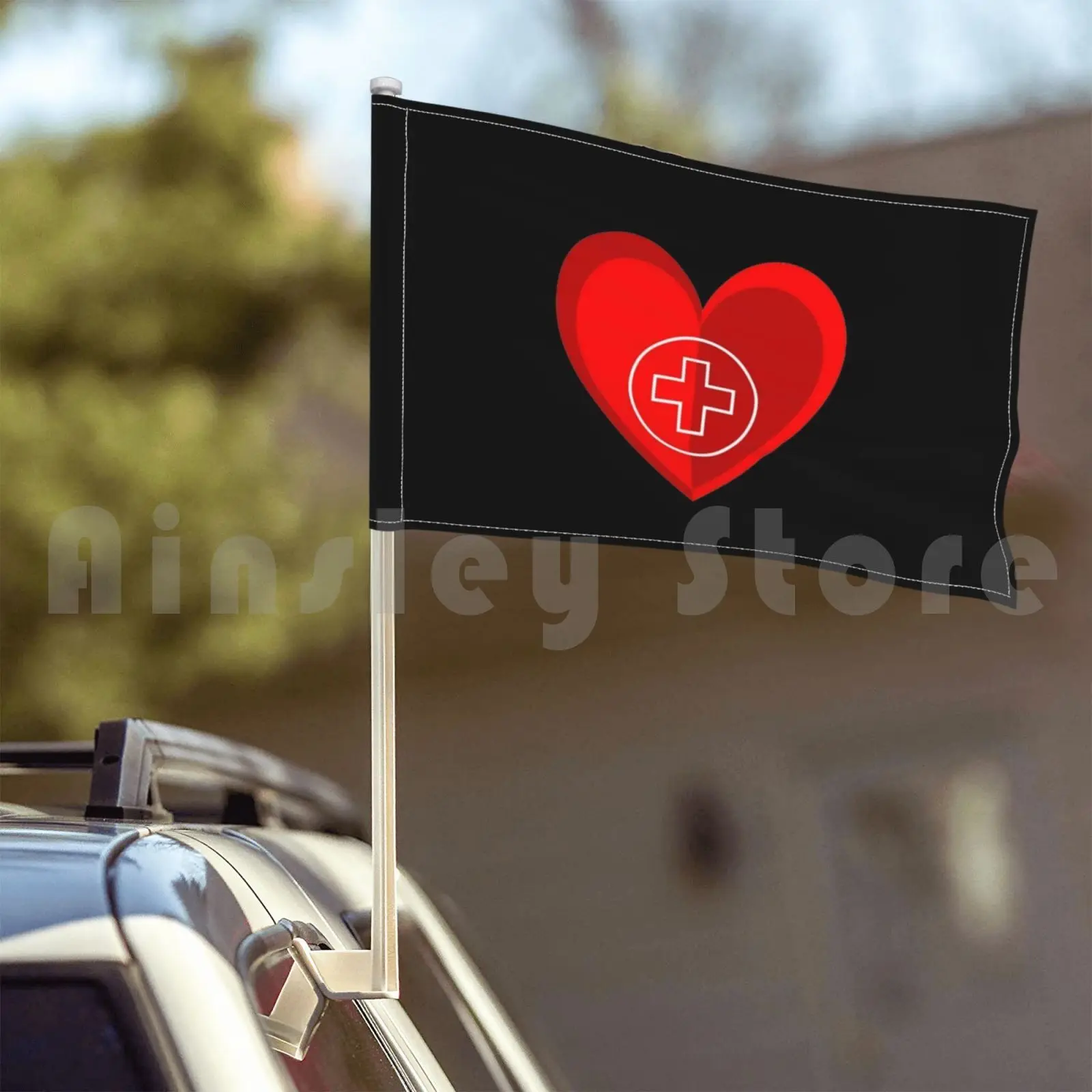 Флаг Автомобильный флаг любовь медицинская шапка медицина безопасный