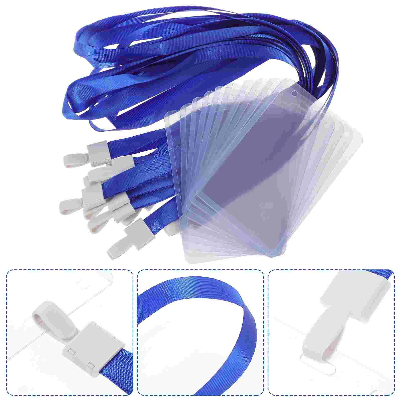 

Badge Holder Covers Id Tag Name Holders Clear Protector Lanyards Pouch Work Clips Nurse Lanyard Strap Display Protectors