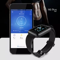 men women 116 plus smart watch color screen heart rate blood pressure monitoring track movement ip67 waterproof smart band