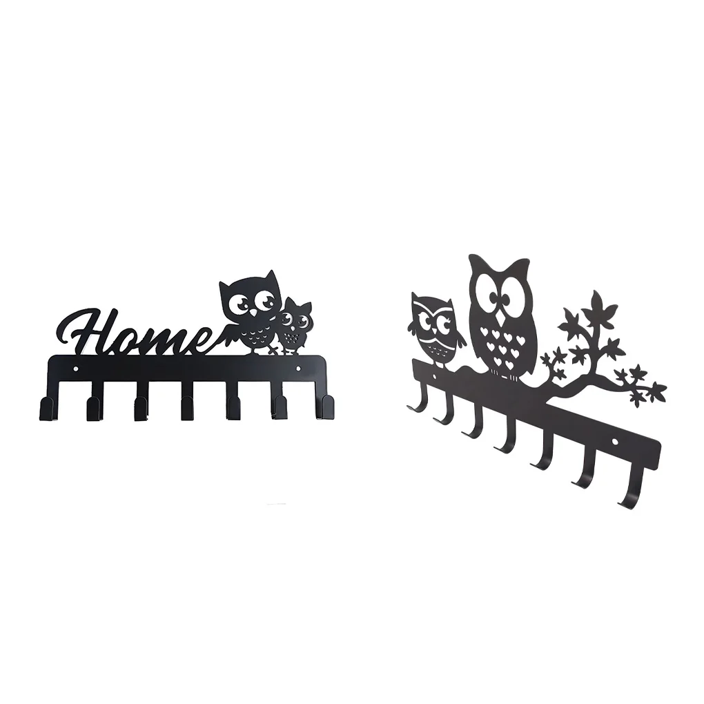 

7 Iron Hook Metal Key Holder Wall-mounted Self-Adhesive Home Ornament Vintage Kitchen Organizer Storage Hanger Accessories