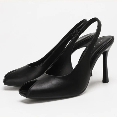 Сексуальные босоножки на каблуке из искусственной кожи с открытым носком, женские туфли-лодочки, модные офисные модельные туфли на шпильке, классические элегантные туфли на высоком каблуке с открытой пяткой