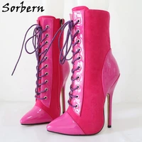 sorbern sexy fetish high heel boots ankle ladies stilettos booties pointy toes size 43 women shoes designer custom colors