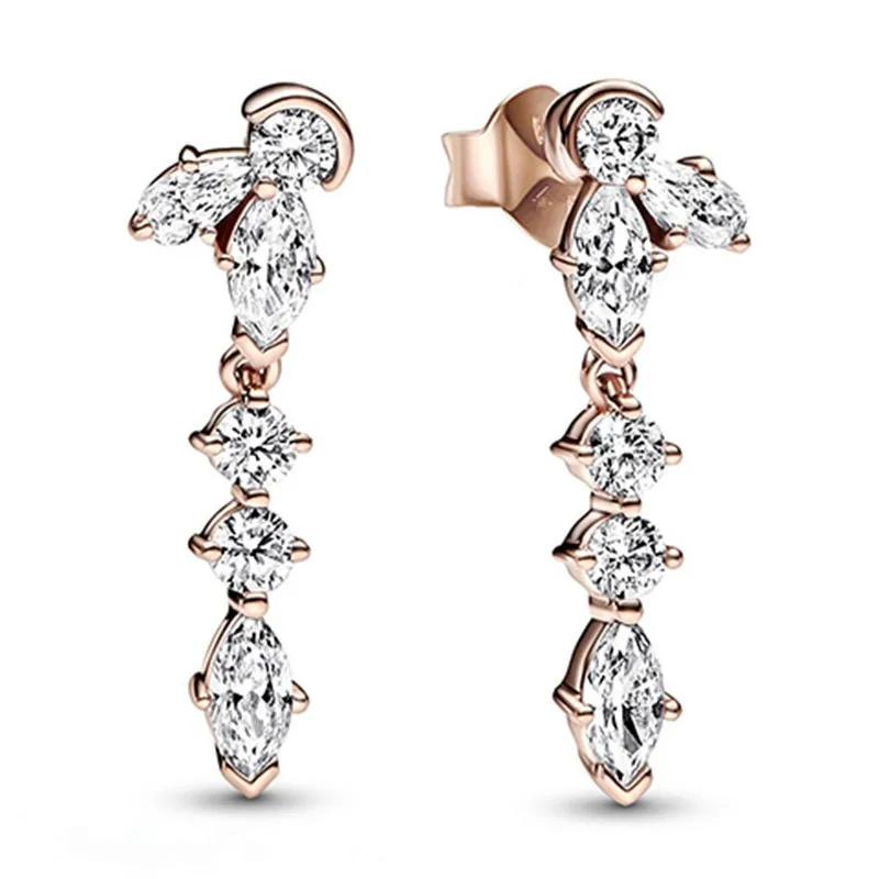 

Authentic 925 Sterling Silver Moments Sparkling Herbarium Cluster Drop Earring For Women Wedding Fashion Jewelry