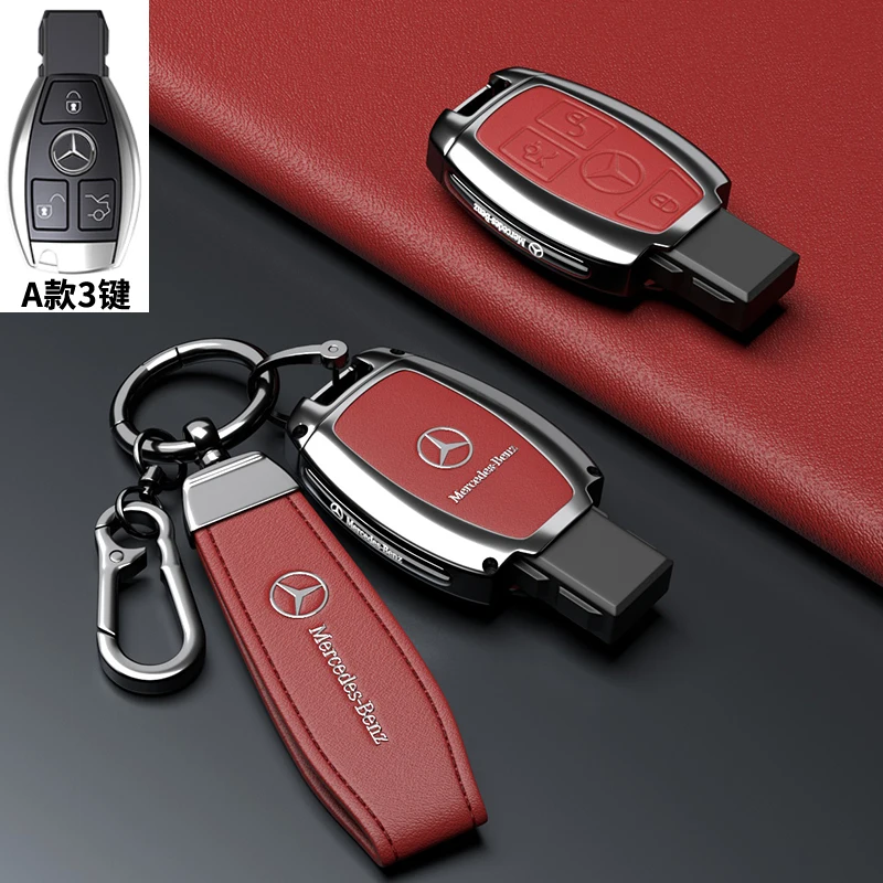 Чехол для автомобильного ключа для Mercedes-Benz A B C E G S Class CLA CLS GLA GLB GLC GLE GLS EQA EQB EQC 3-кнопочный автоаксессуар