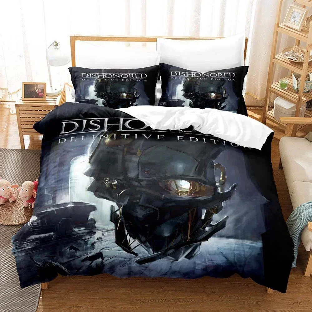 Фото Игровой комплект постельного белья с 3d принтом Dishonored, пододеяльник, комплект постельного белья, пододеяльник, наволочка King Queen Twin Size для мальчиков и девочек, взрослых №3