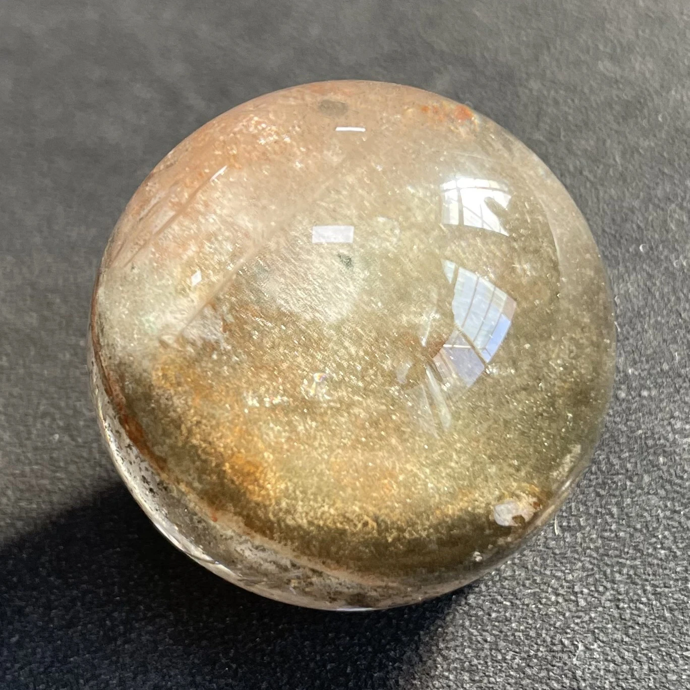 53 г натуральный хрустальный шар зеленое фантомное украшение полированная