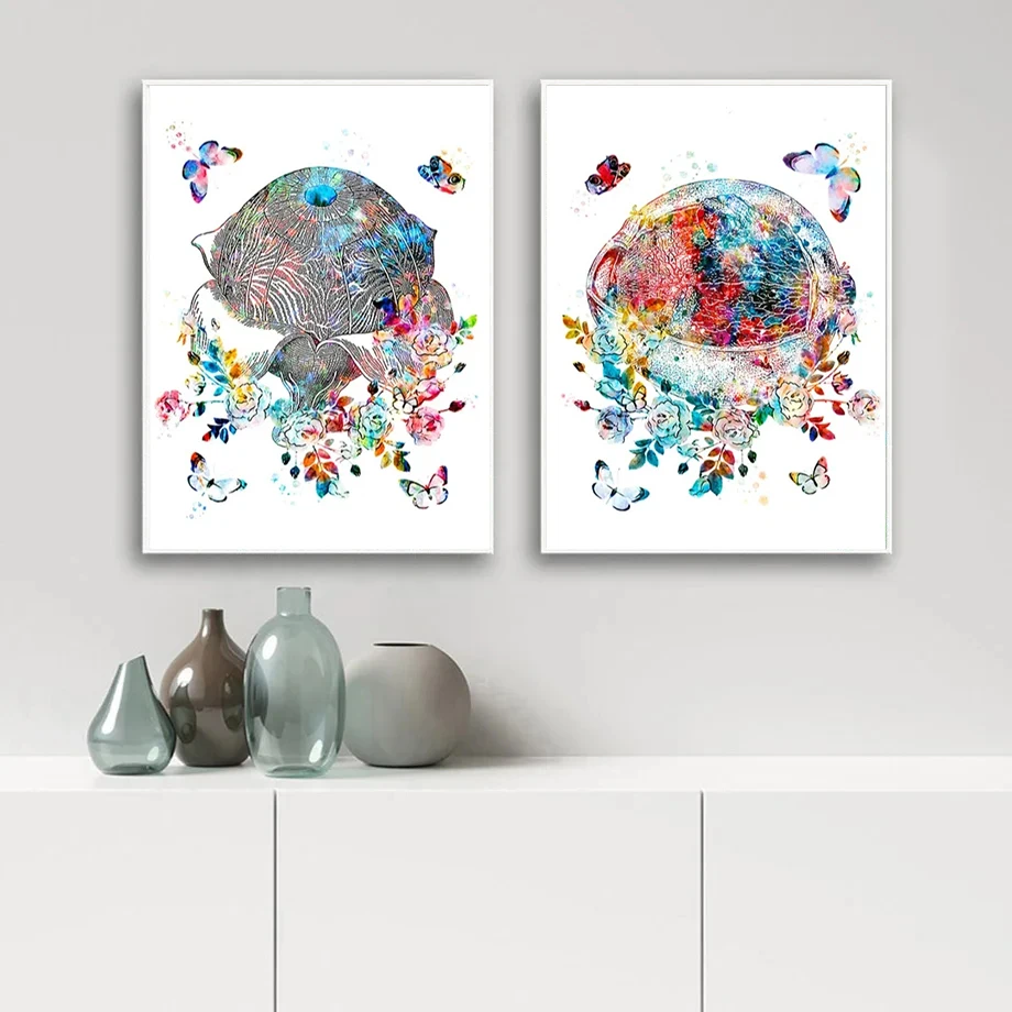 Абстрактный постер с абстрактным изображением человеческих органов в стиле