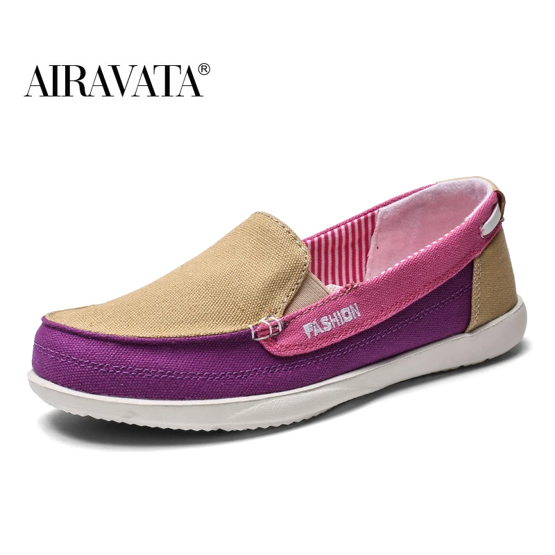 Women Canvas Walking Shoes Low Breathable Women Solid Color Flat Casual Shoes