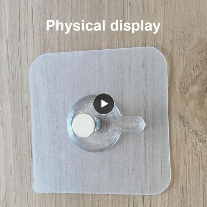

Nails Screw Hook Durable Wall Hanger Waterproof Closet Cabinet Shelf Wall Hook Kitchen Bathroom Picture Transparent Pvc