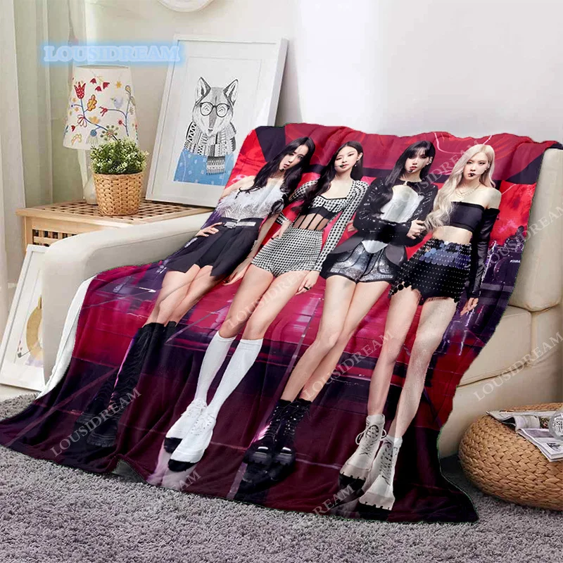 

JISOO JENNIE ROSÉ LISA Throw Blanket Soft Flannel Thin Blankets for Bed Sofa Cover Bedspread Home Deco picnic blanket for beds