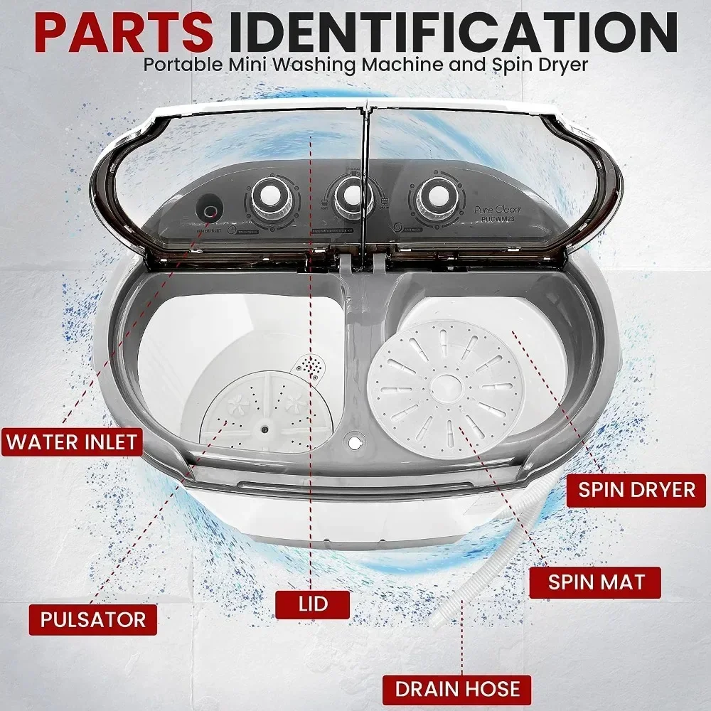 Стиральная машина Портативная 2-в-1 и сушилка от вращения — удобная верхняя