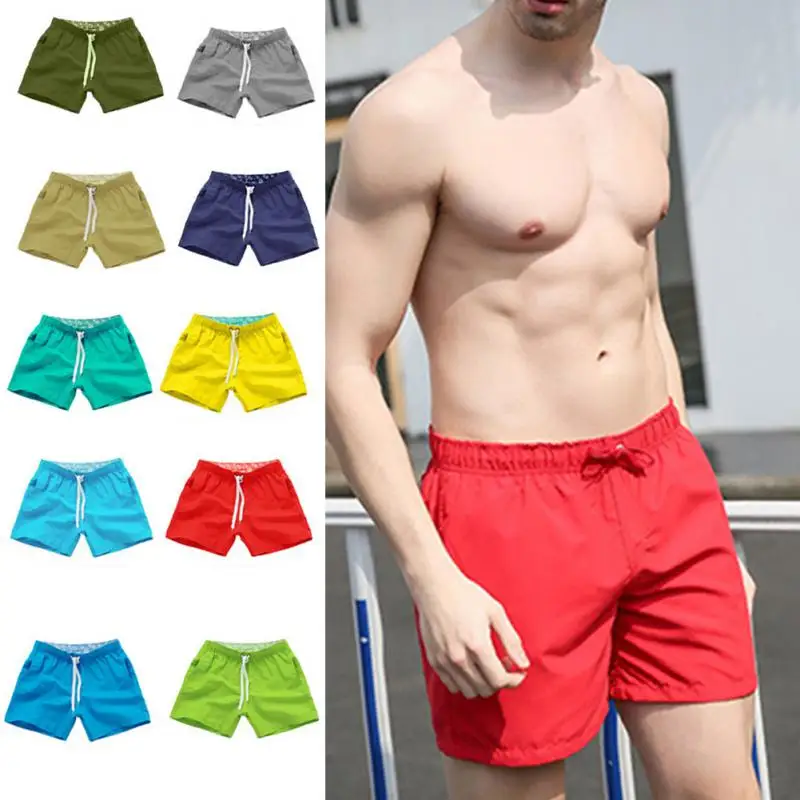 

Beach Pants Men Shorts Summer Surf Solid Color Large Size Swimming Shorts Seaside Swimming Pool Outdoor Water Sport Briefs