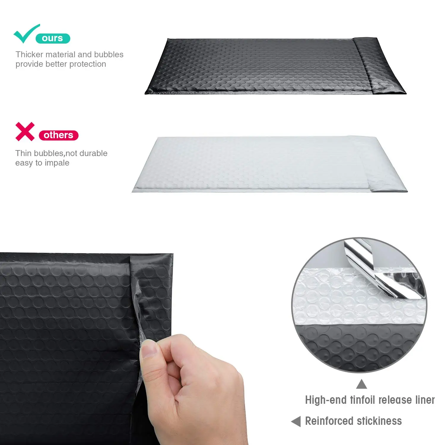 Рисунок 5 - черные конверты из пузырчатой пленки для доставки