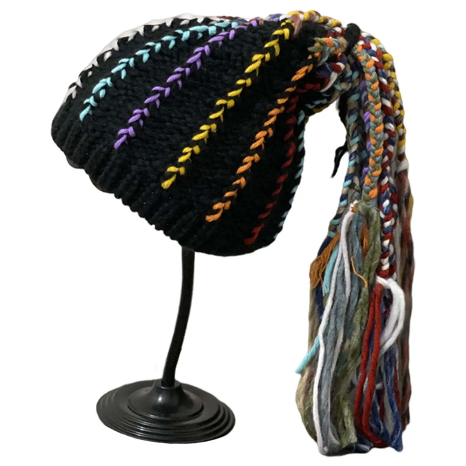 

Winter Knit Wig Hat Breathable Warm Wig Beanie Barbarian Hat, Women Hat Funny Caps for Women Adults Costume Party Casual Daily