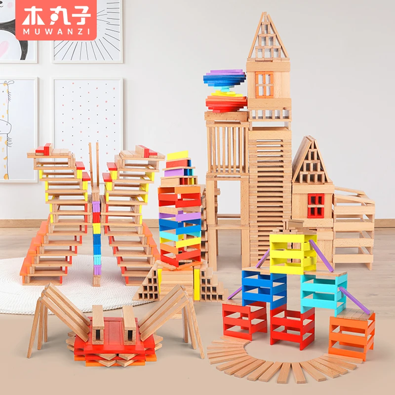 

Montessori Educational Toys Drewniane Zabawki Jenga Madera Juego Blocos De Montar Jeux De Construction Pour Enfant