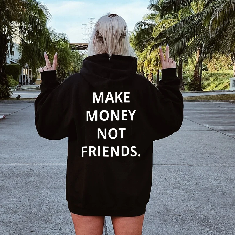 Женские свободные толстовки с забавным принтом сзади одежда в готическом стиле