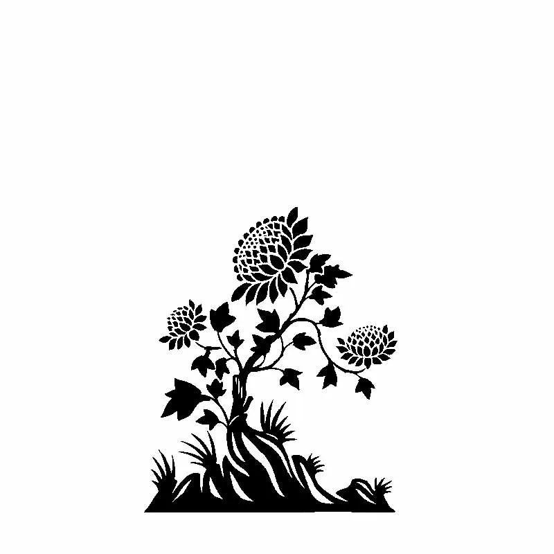 

Flower Creative Design Art Sticker High Quality Car Decoration Personality Pvc Waterproof Decal Black/white, 16cm*20cm