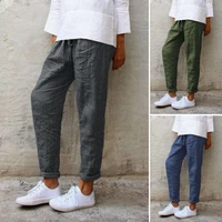 harem pants solid color pockets summer vintage lace up pants streetwear