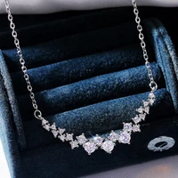 2022 new trendy silver plated zircon crystal pendant necklaces for women shine tiny cz stone inlay fashion jewelry party gift