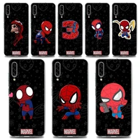 cute spider man marvel clear phone case for samsung a70 a50 a40 a30 a20e a10 a02 note 20 10 9 8 plus lite ultra 5g tpu case