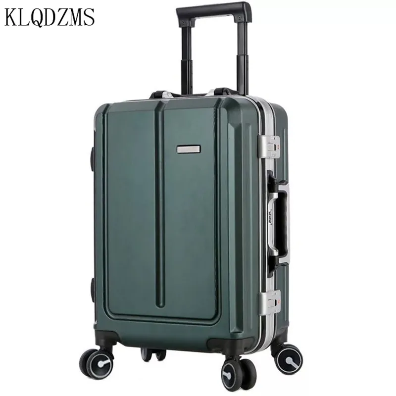 KLQDZMS 20/24 Inch Business Leisure Travel Aluminum Suitcase Stylish Carry on Cabin Rolling Luggage Boarding Suitcase
