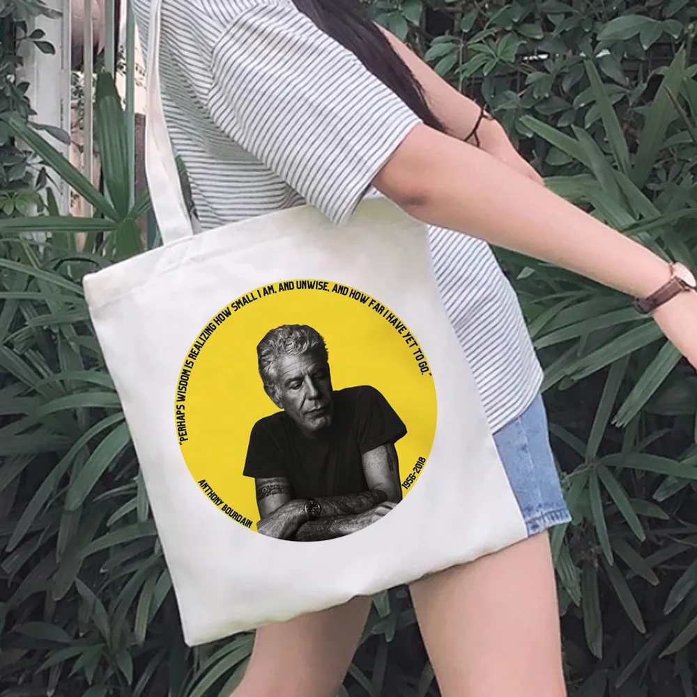 

anthony bourdain shopping bag cotton canvas tote bolsa eco jute bag bag woven net foldable bolsas reutilizables sac tissu