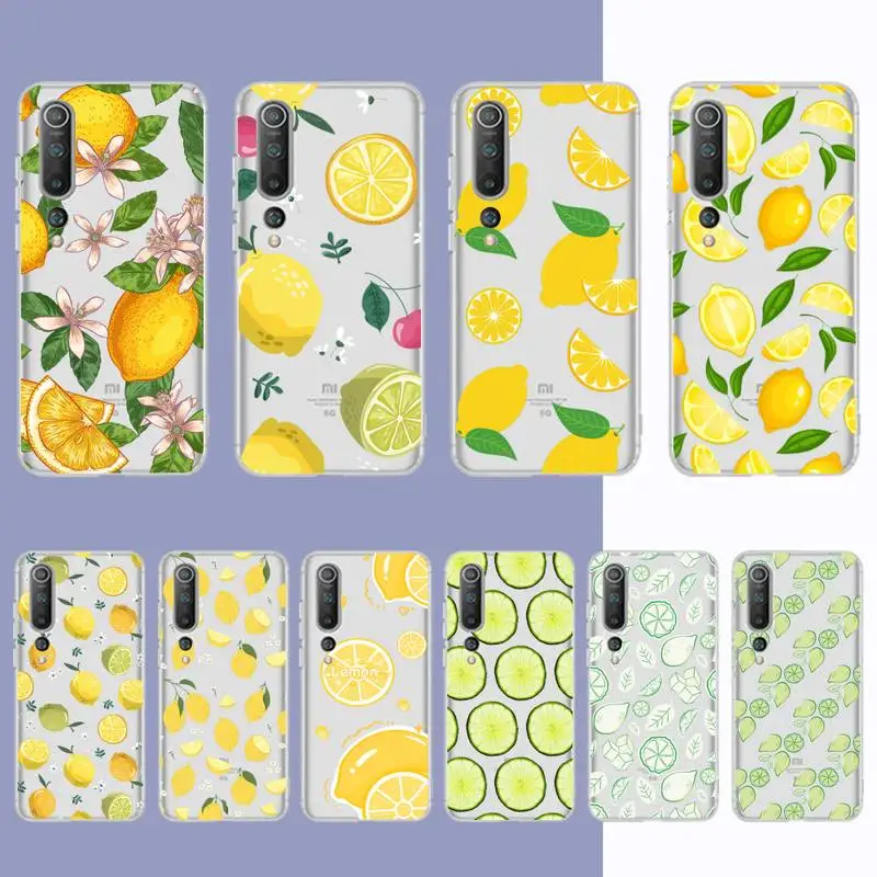 

Fruit lemon Phone Case For Samsung S 20 21 22 23 for Redmi Note7 8 9 10 for Huawei P20 30 40 Clear Case