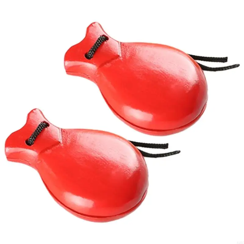 2 ПК Flamenco Dance Castanets с стрункой дерева Испанский Кастанет для детей Взрослые A5KC