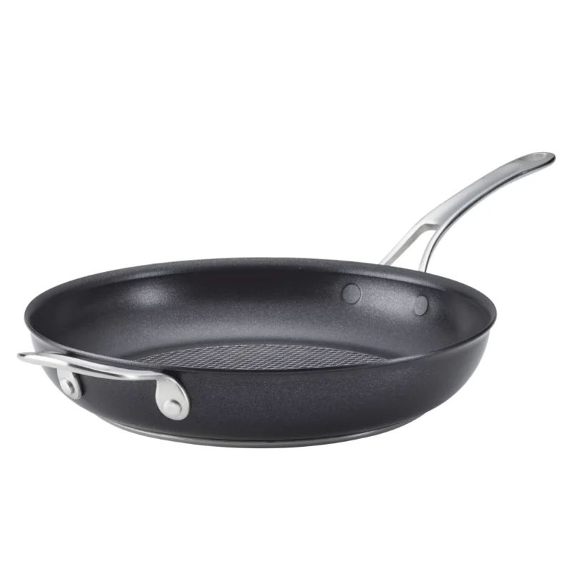 

Anolon X Hybrid Nonstick Induction Frying Pan with Helper Handle, 12-Inch, Super Dark Gray Egg Pan Cooking Pot Non Stick